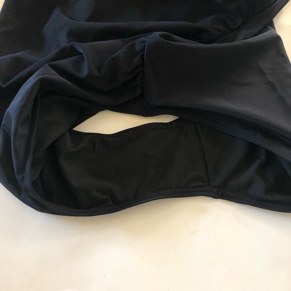 Aqua Eve Halter Keyhole Ruched Tummy Control One-Piece Swimsuit Plus Size 22W - Picture 14 of 16